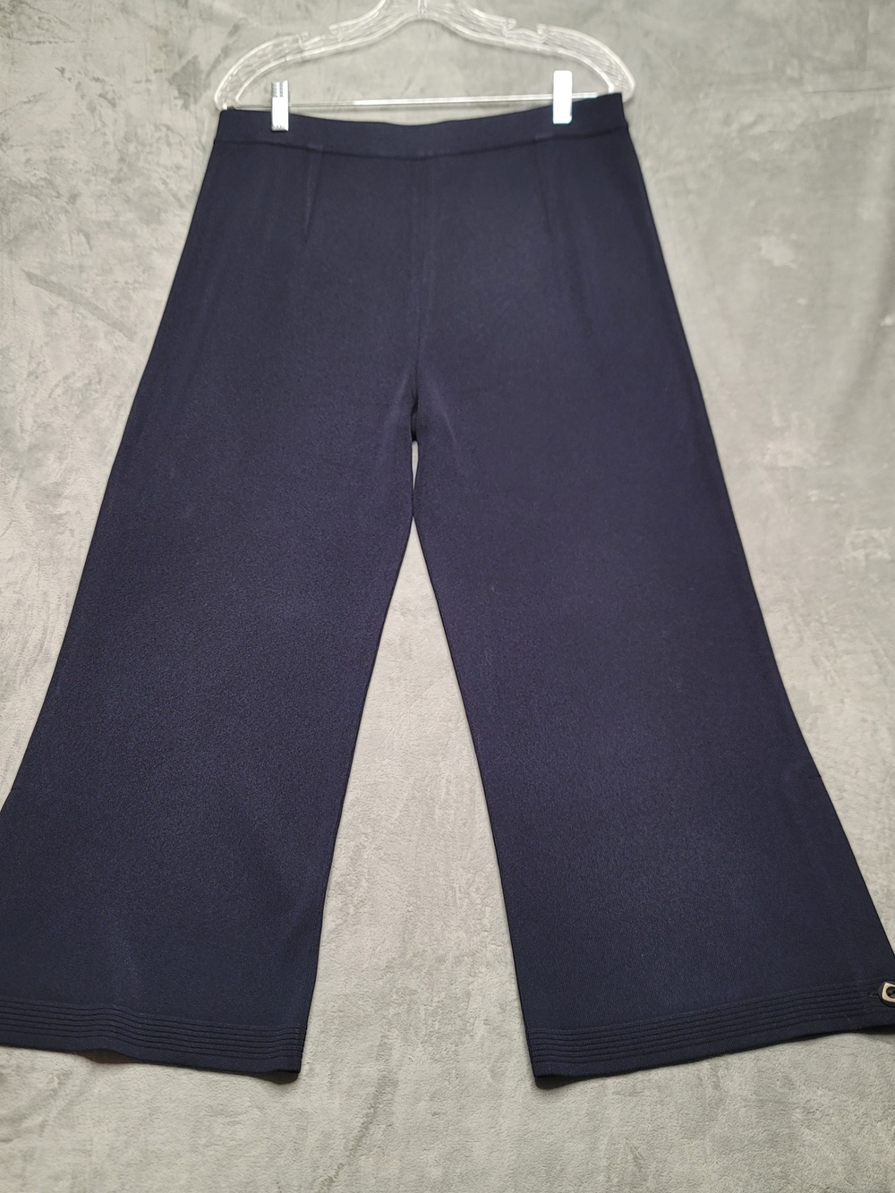 Exclusively Misook Navy Knit Elegant Comfort Workwear Wrinkle Resistant Large